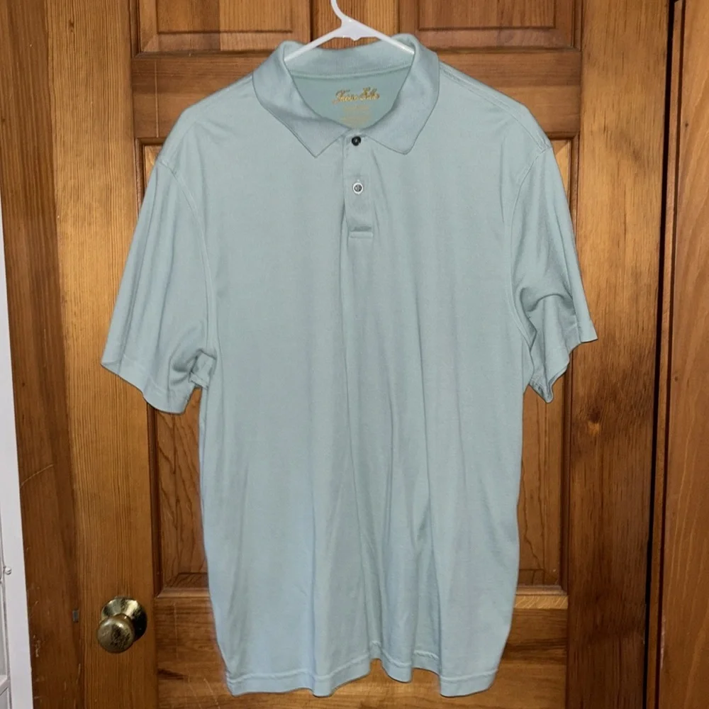 Tasso Elba Short Sleeve Polo Light Green Supima XL Like New